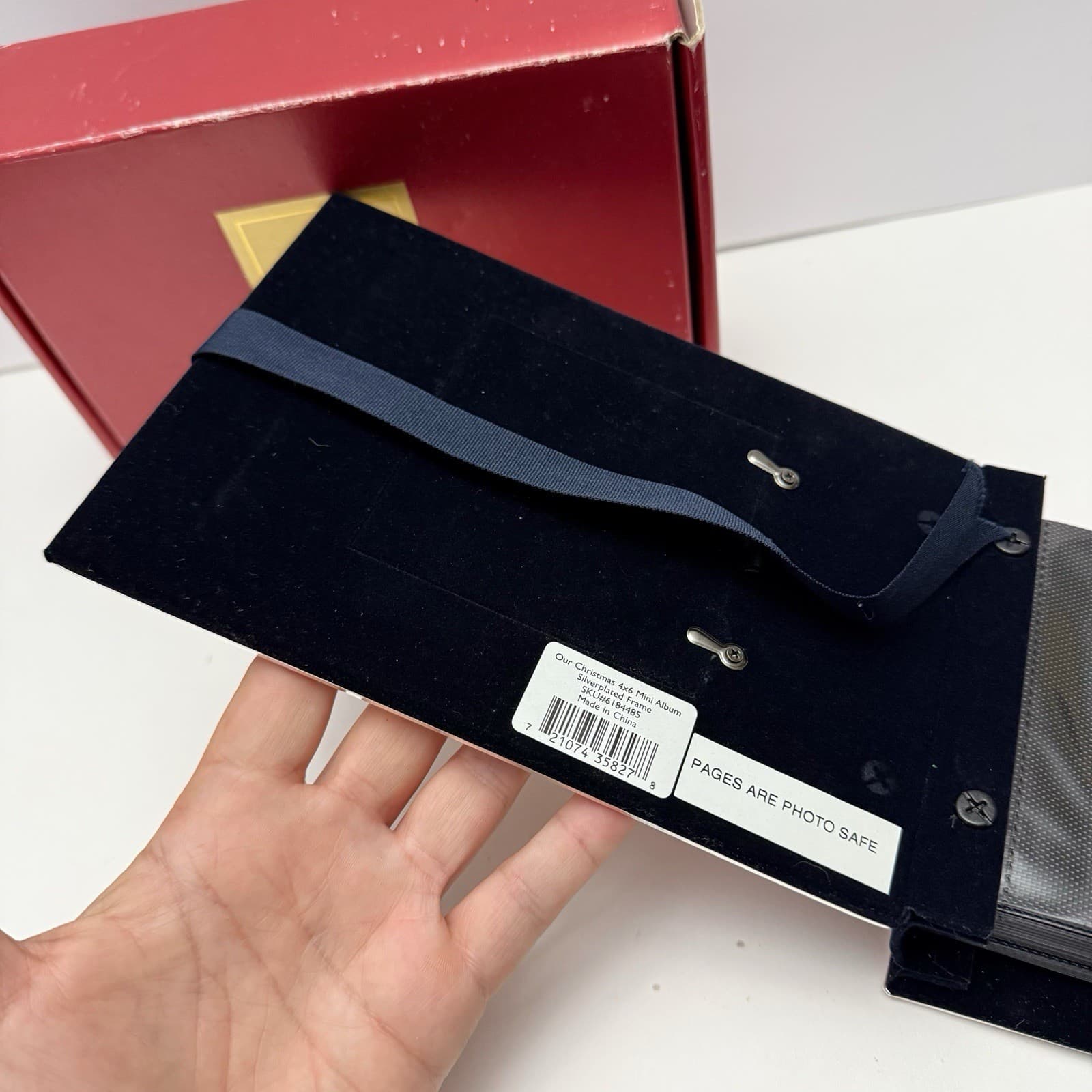 Lenox Our Family Christmas Photo Album 80 Pictures Silver-Plated Red Velvet 4