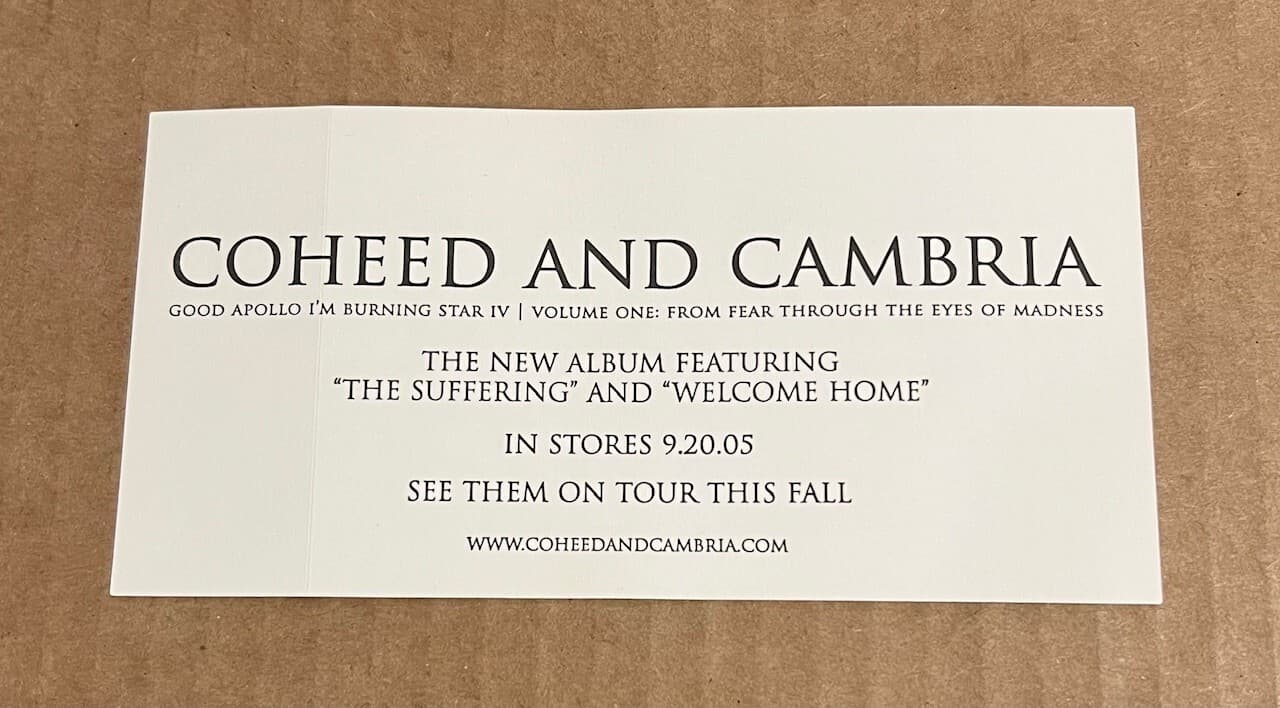Coheed and Cambria - Good Apollo I'm Burning Star… RARE promo sticker '05 2