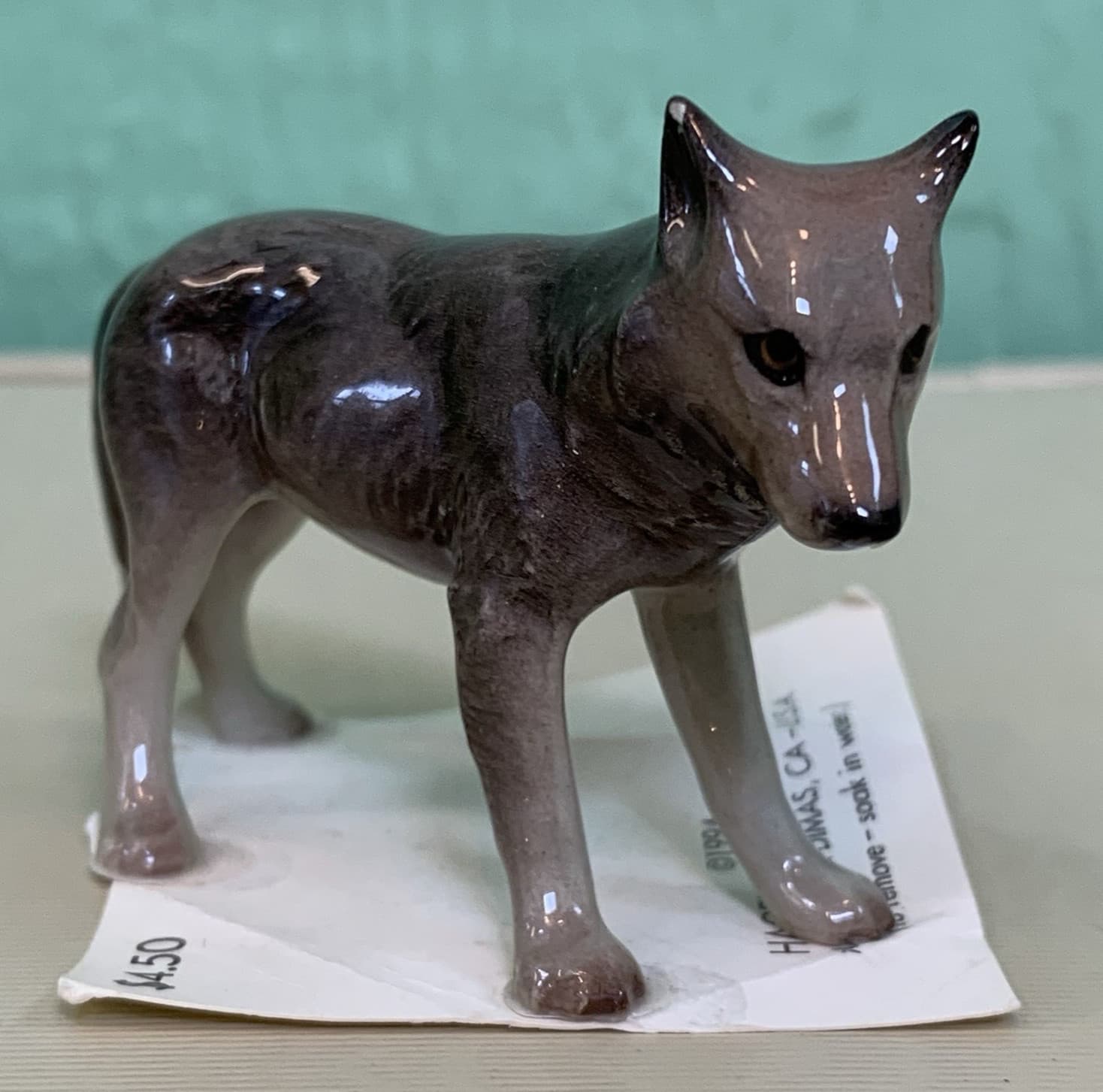VINTAGE Miniature Hagen Renaker Gray Mama Wolf READ