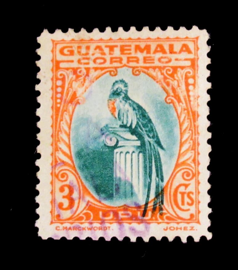 Guatemala Stamps Scott 274 Quetzal Bird 3 Cts 1935 Used NG