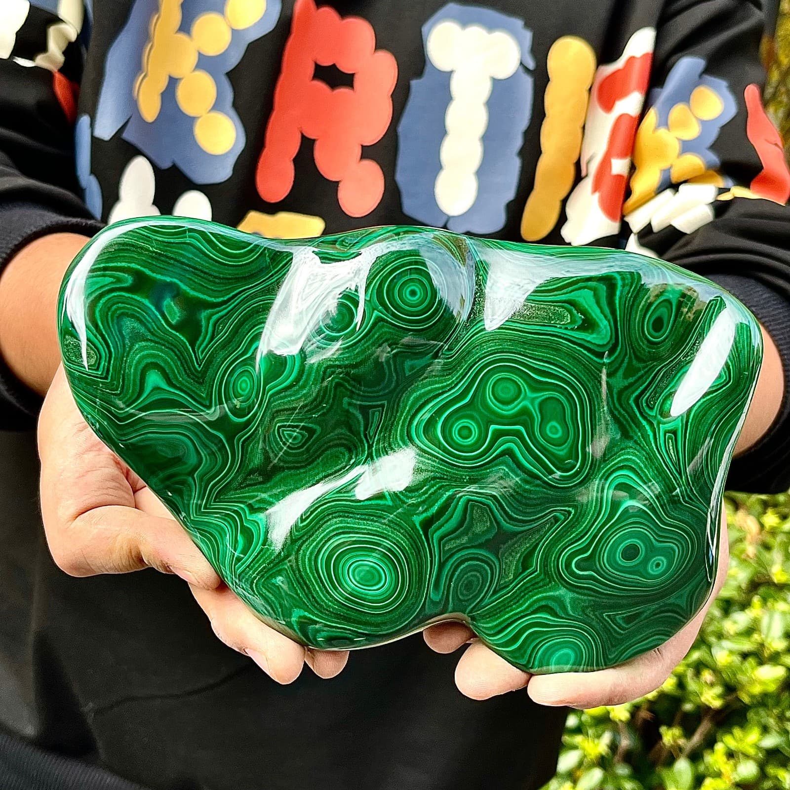 4.03LB Natural glossy Malachite transparent cluster rough mineral sample 3