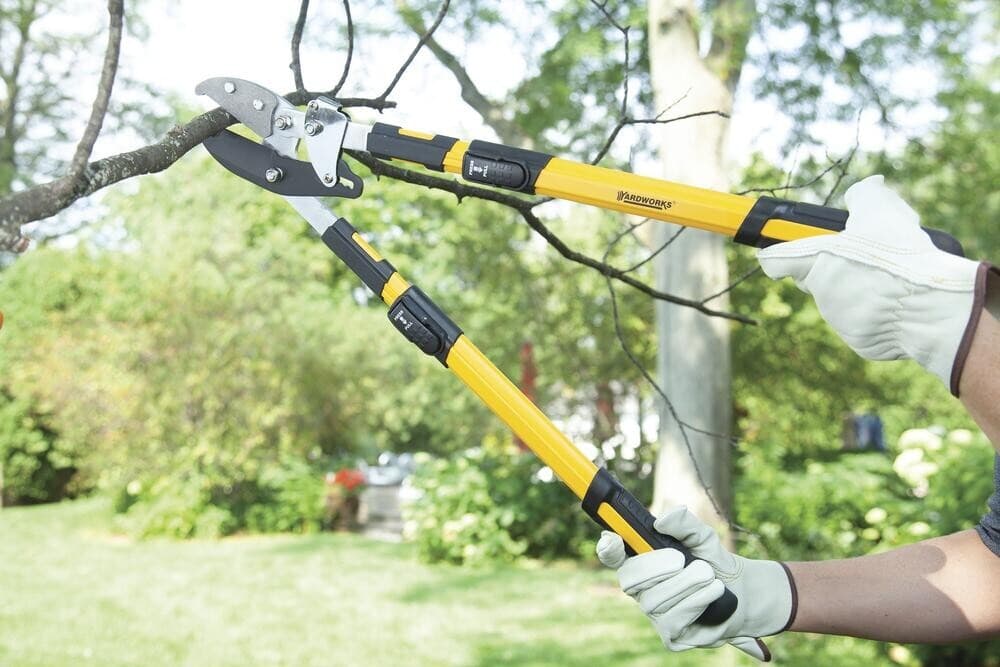 34" Ratcheting Anvil Steel Blade Lopper Telescopic Handles Branch Limb Cutter 5