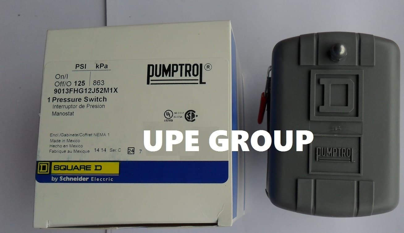 New SQUARE D Pressure switch 9013FHG12J52M1X  95-125  w/ Unloader & on/off lever 4