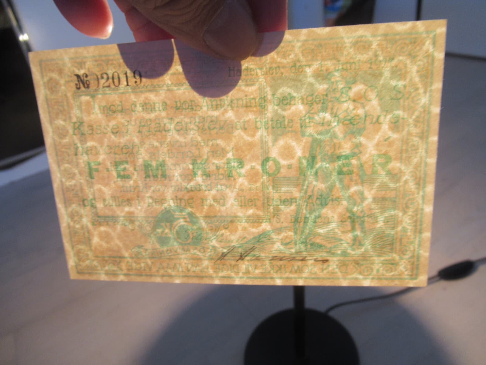 4 Danish Banknotes from Haderslev Denmark 1927 4