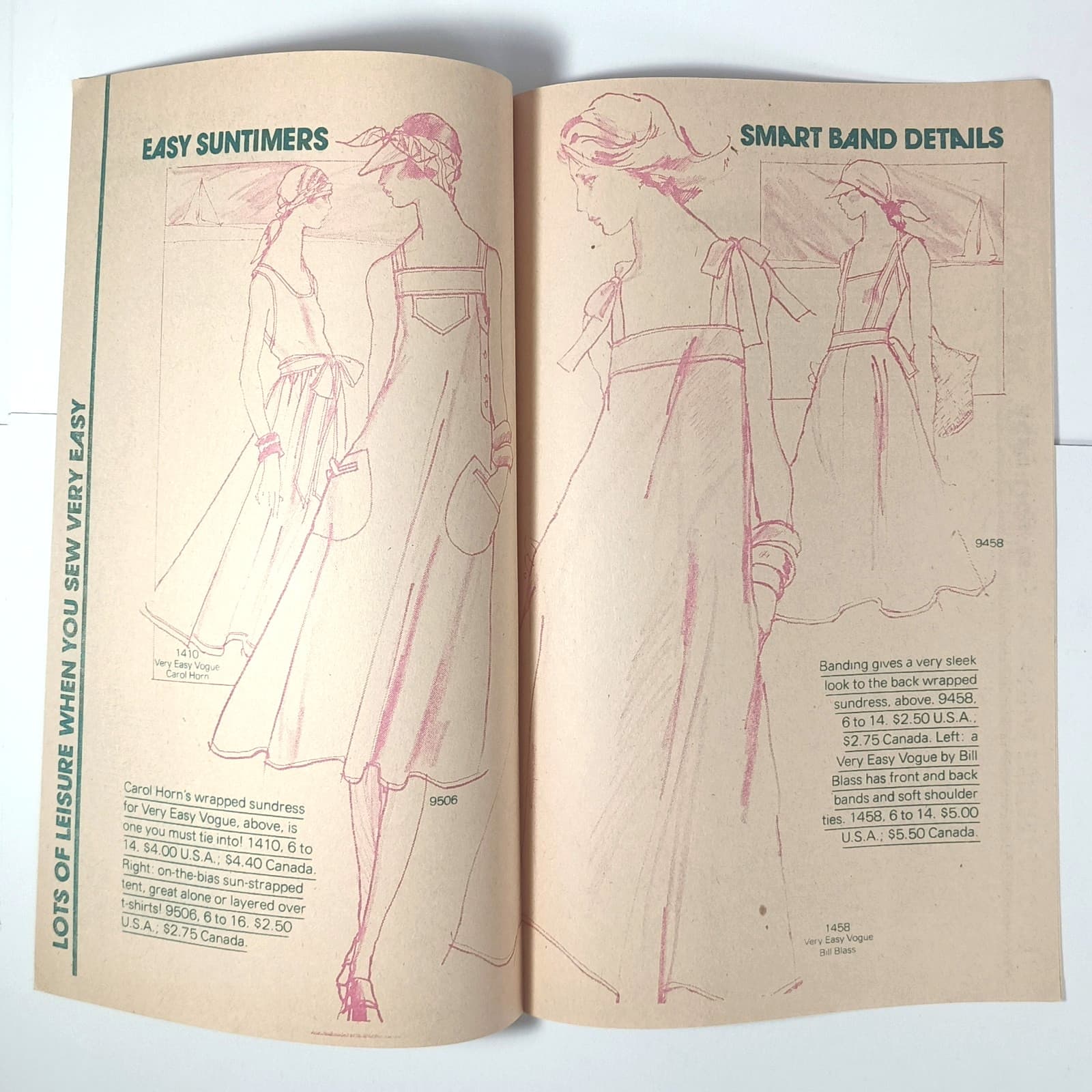 Vogue Patterns July 1976 newsletter 1970s fashion sundresses Carson Pirie Scott 3