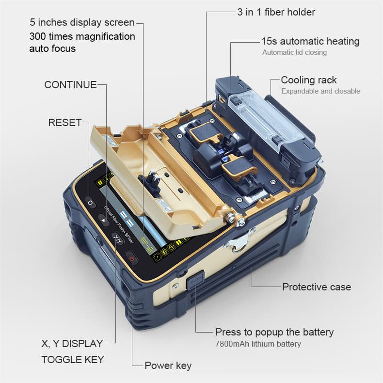 AI-8C Automatic Optical Fiber Fusion Splicer Splicing Machine 5 years Warranty 3
