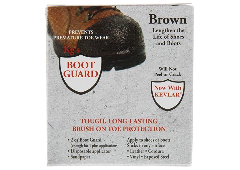 KG'S BOOT GUARD Leather Vinyl Brush-ON Toe Shoe Protector 2oz - BROWN 2
