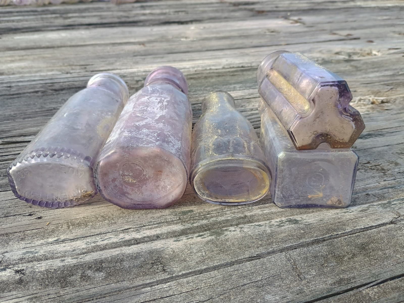 Lot Of 5 Antique Purple/Amethyst Condiment Bottles 3