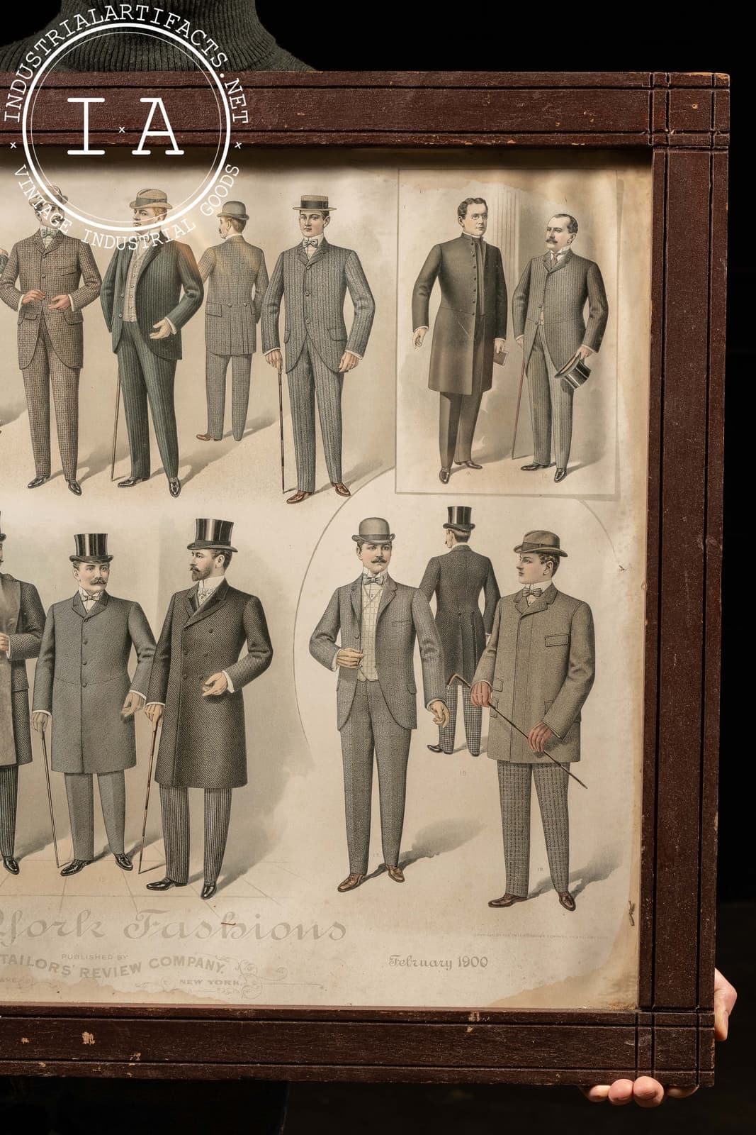 Early 20th Century Men's Fashions Framed Advertising Sign 4