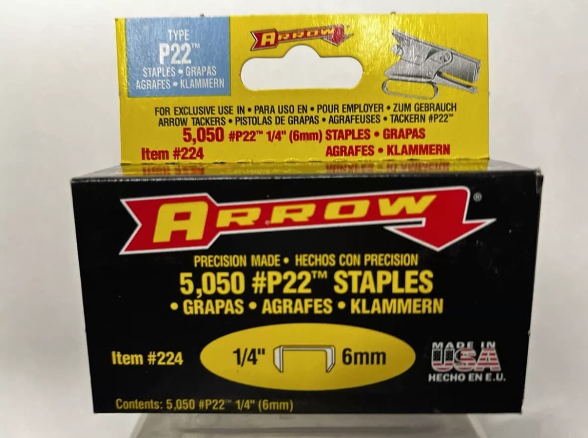 Arrow # 224 (5050) Pack 1/4" 6mm Staples P22 Vintage USA Made