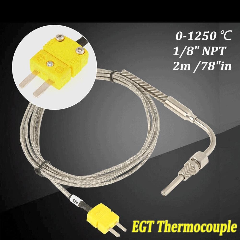 EGT K-Type Thermocouple,Exhaust Probe High Temperature Sensors 1/8" NPT Threads 2