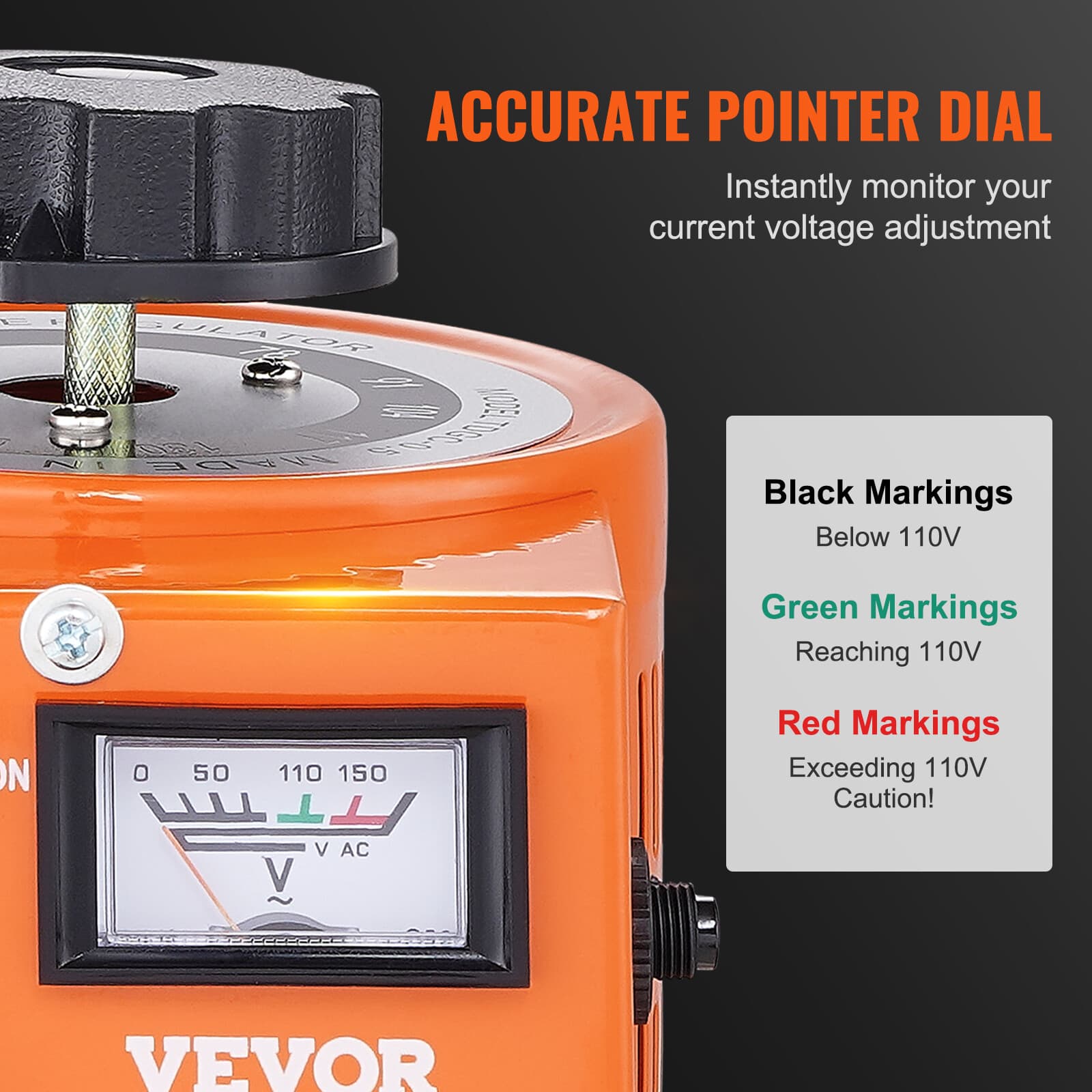 5 Amp Variac Transformer Variable AC Voltage Regulator Metered 500VA 0-130V 6