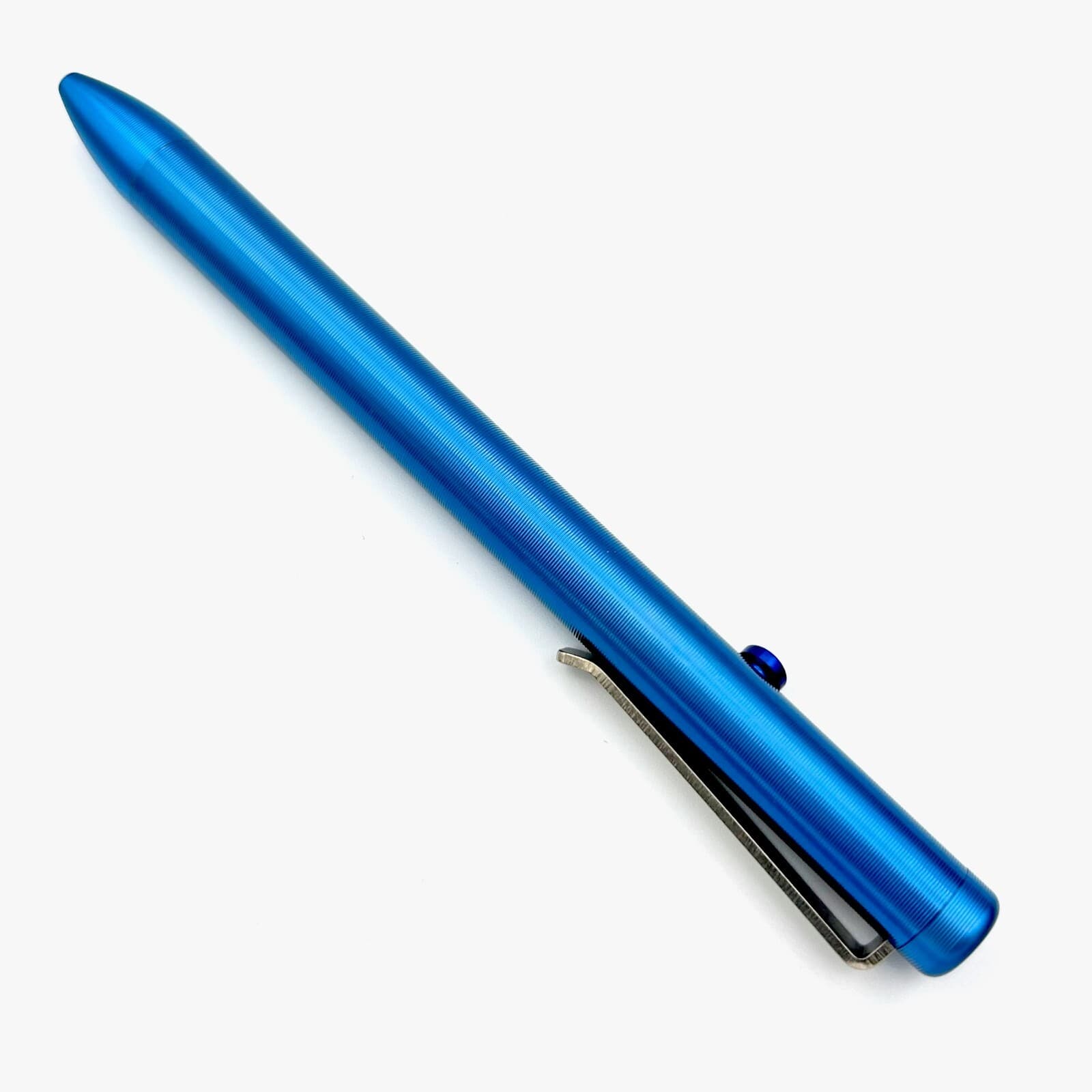 Tactile Turn - Titanium Bolt Action Standard Size Pen 29v Blue Ano Color  [5.6"] 5