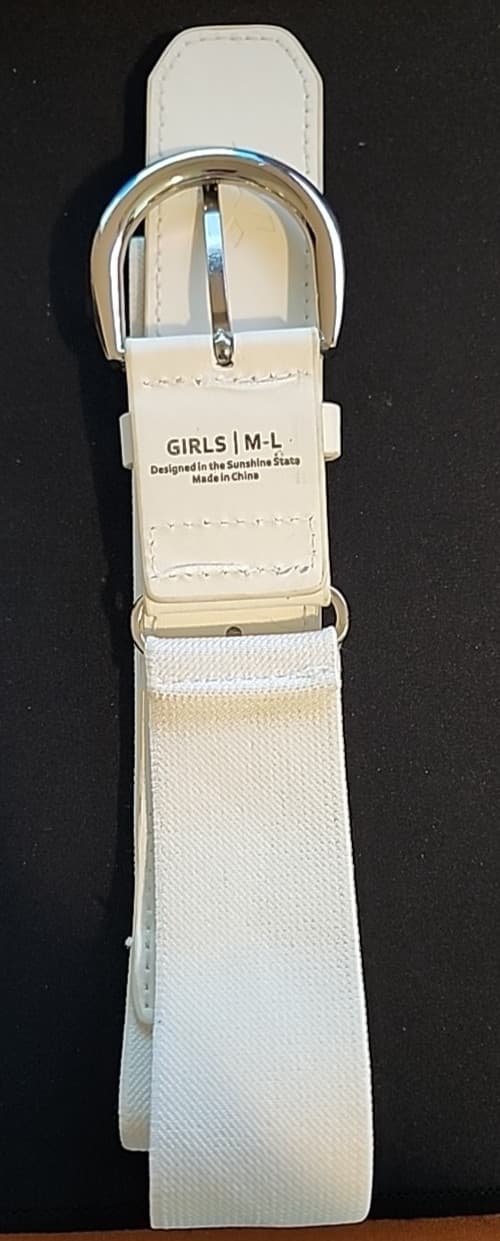 Rip-It Perfect Softball Belt Girls' M-L White (used) 2