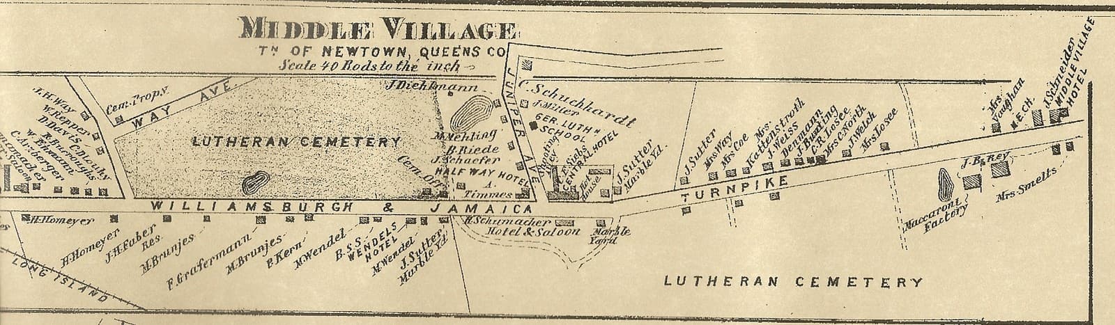 Astoria, NY Middle Village NY 1873 Maps with Businesses & Homeowners Names Shown 3