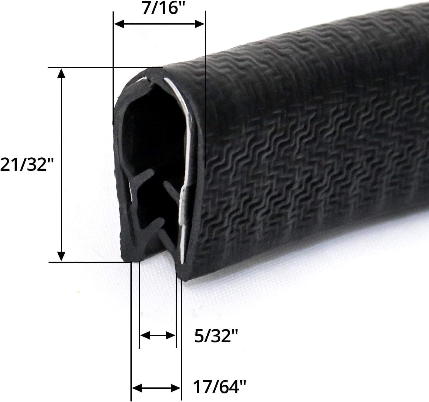 QWORK Black Edge Trim Large,1/4" Fits (10 Feet Length) 10 Feet,  5