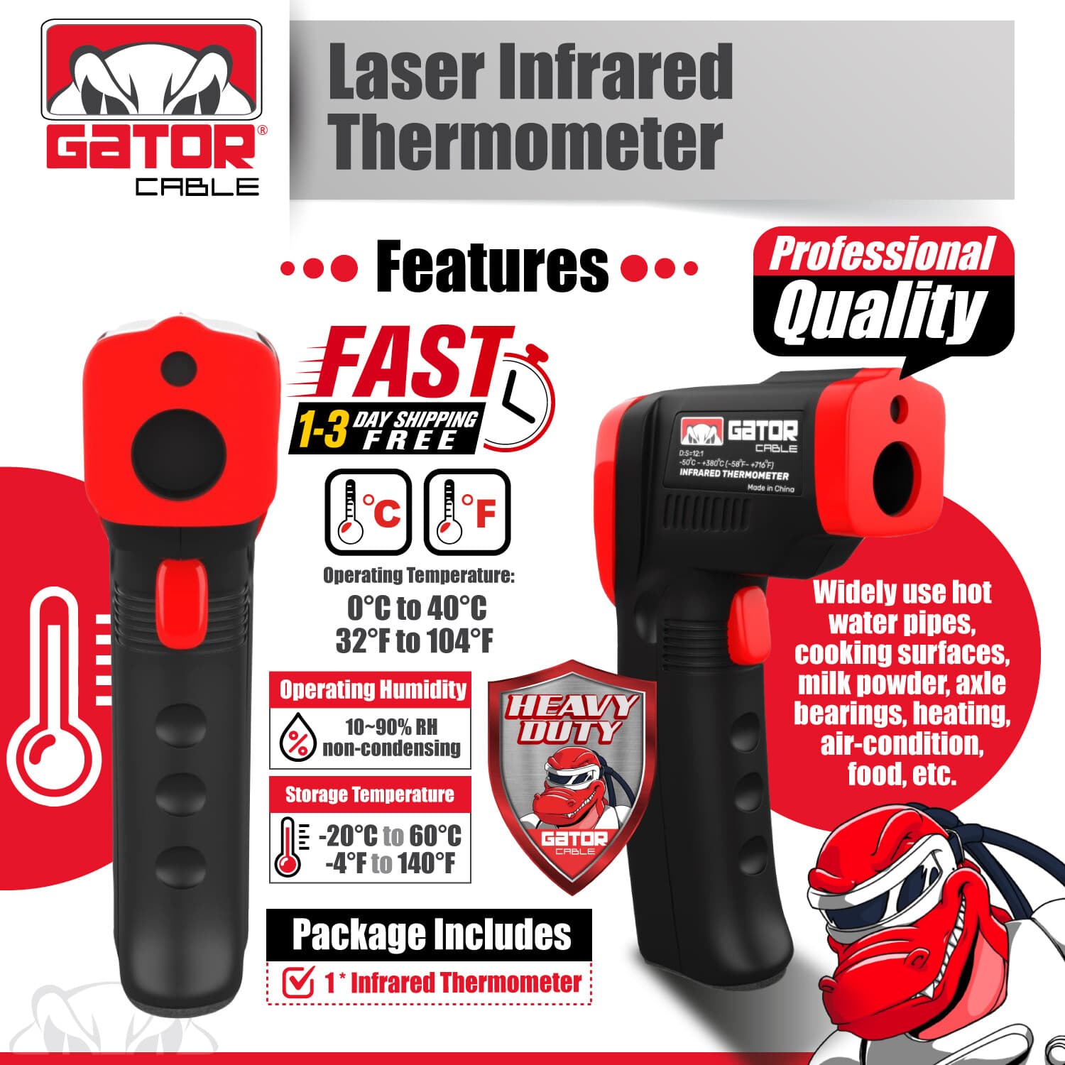 Infrared Laser Thermometer Gun No-Contact Digital Temperature Measurement Tester 4