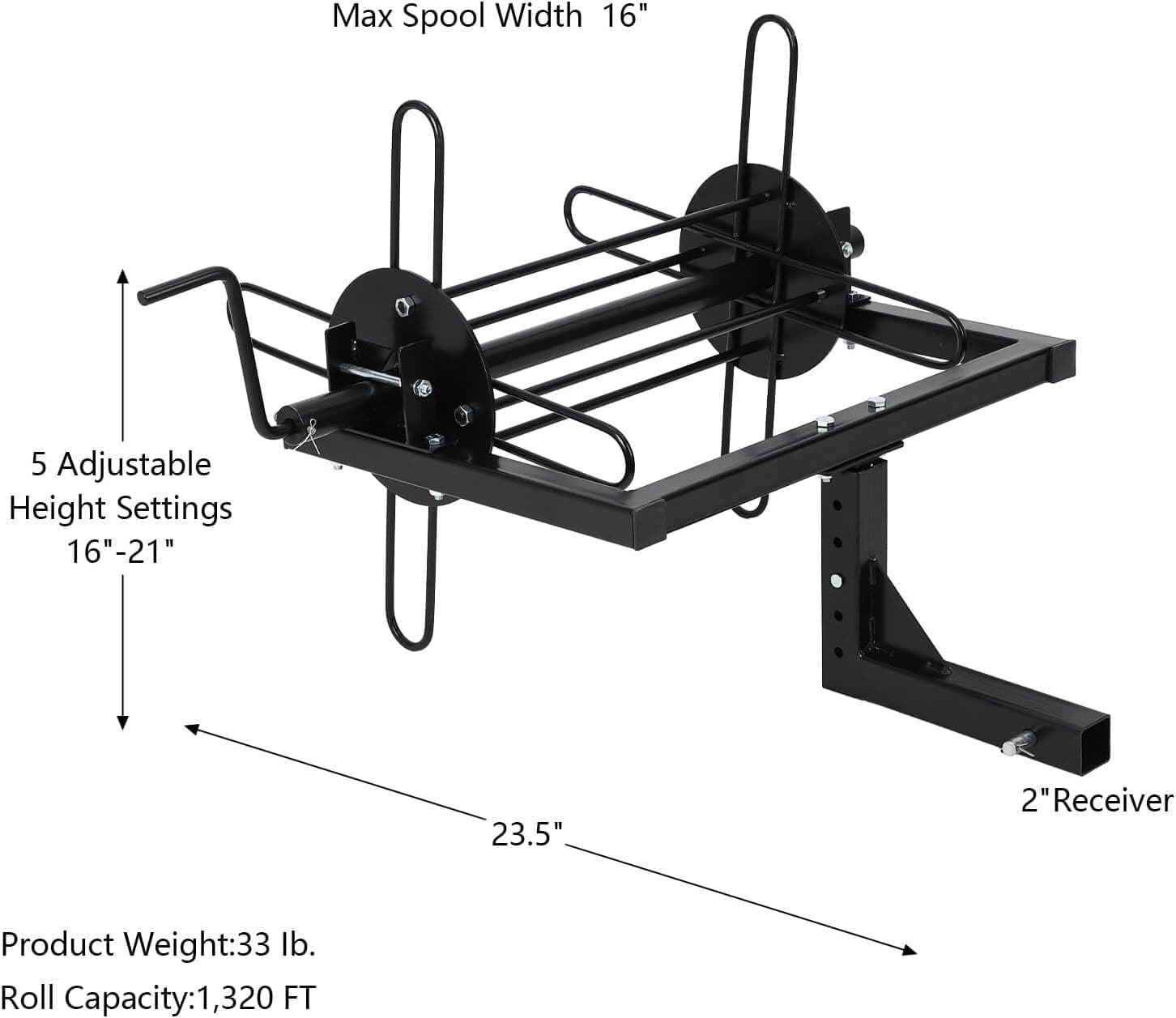 Barbed Wire Unroller Wire Spreader Bolt-On ATV Adaptor with 2" Receiver Hitch US 2