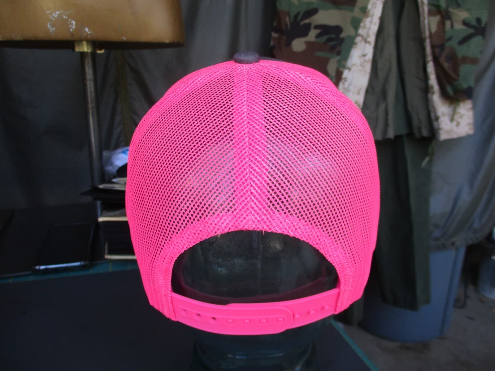 Grey & Pink FISHING FOR THE FIGHT Fly Fishing Mesh Back Trucker Hat, Unworn #1 4