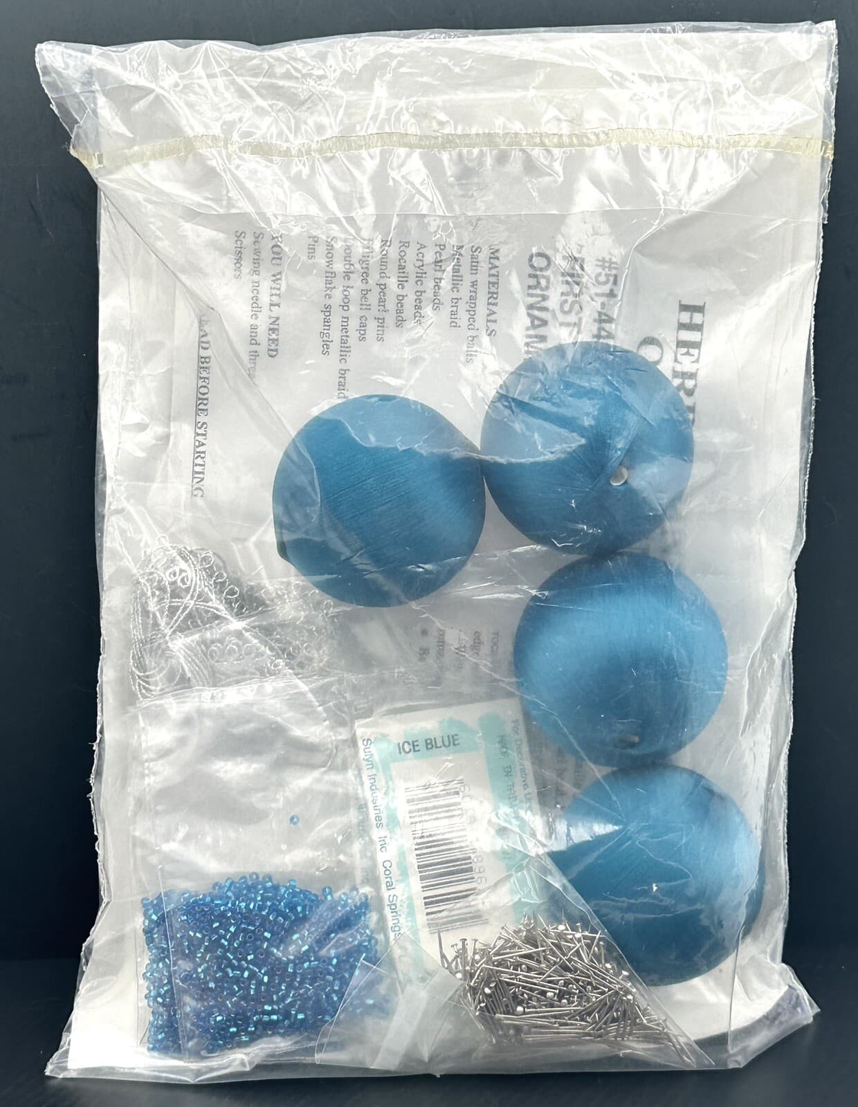 Herrschners Christmas Ornament Kit First Frost Sequins Blue 514417 2