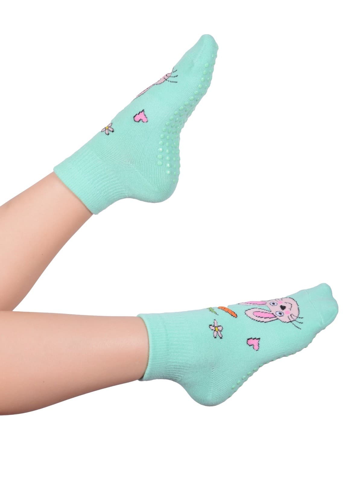 Footsis Non Skid Grip Socks for Yoga, Pilates, Barre, Home - Style “Bunny" 4
