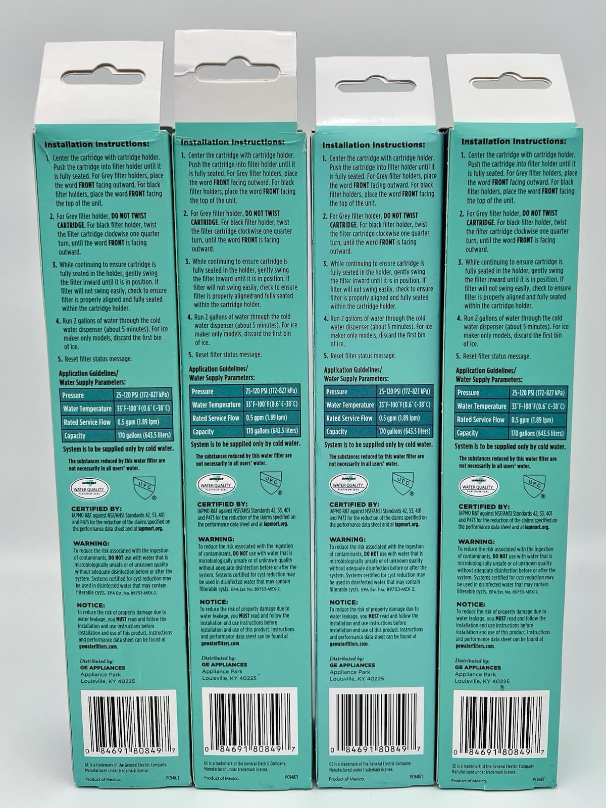 4 x Genuine GE RPWFE Refrigerator Water Filter w/Chip Sealed 2