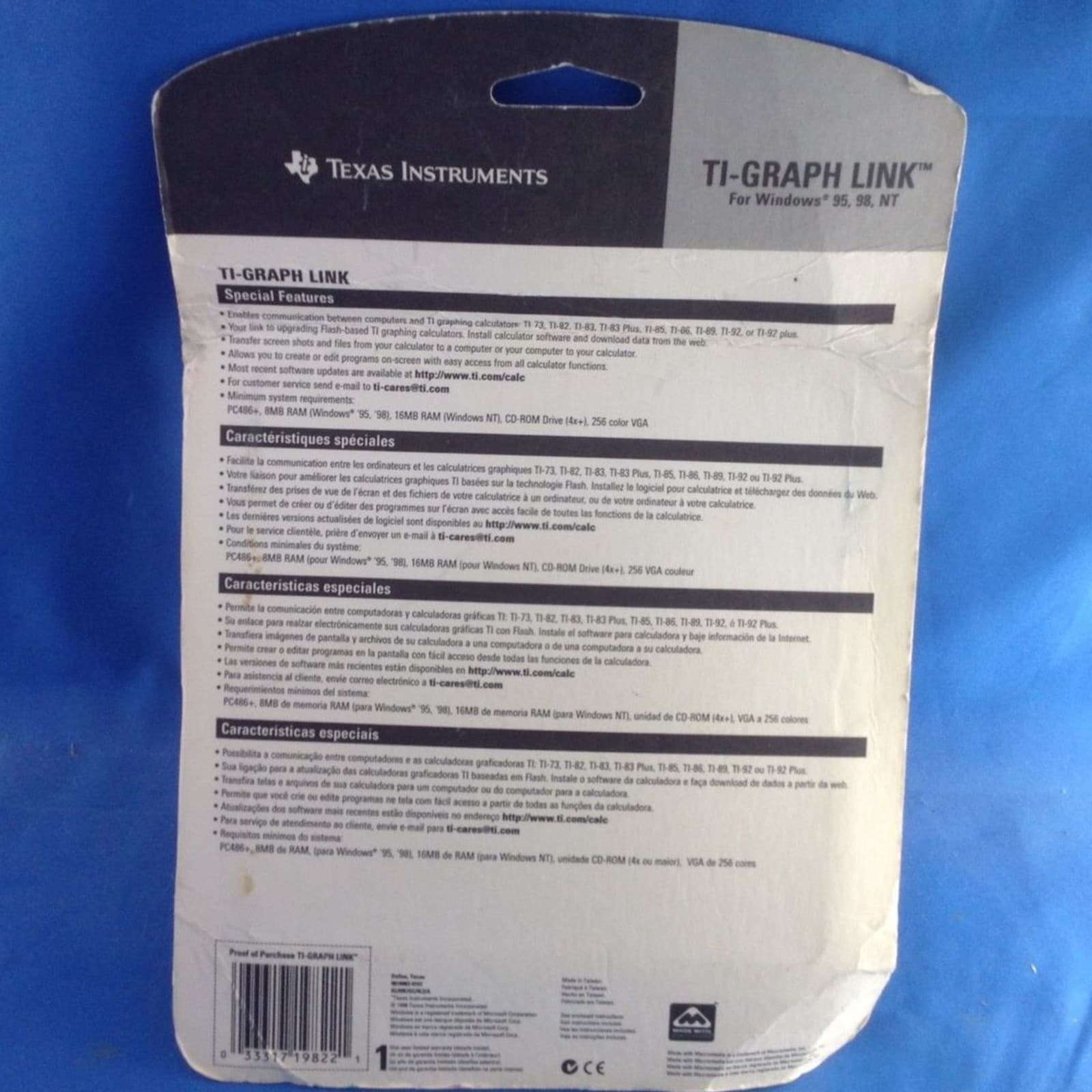 Texas Instruments TI-Graph Link Cable and Software For Windows 95, 98, NT - NEW 2