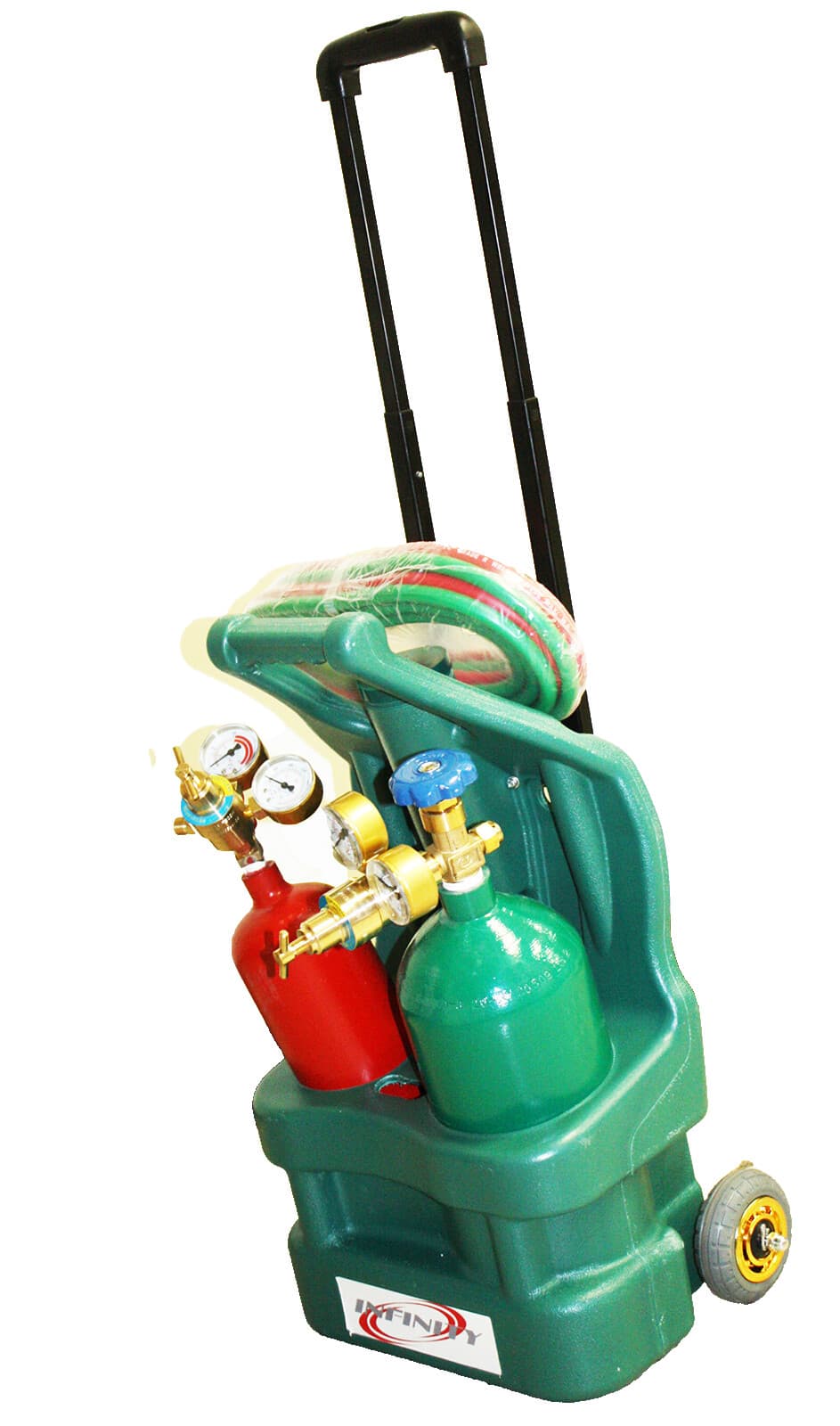 HVAC Brazing Welding Cutting Torch Kit w/Oxygen Acetylene Tanks Regulator & TOTE 4