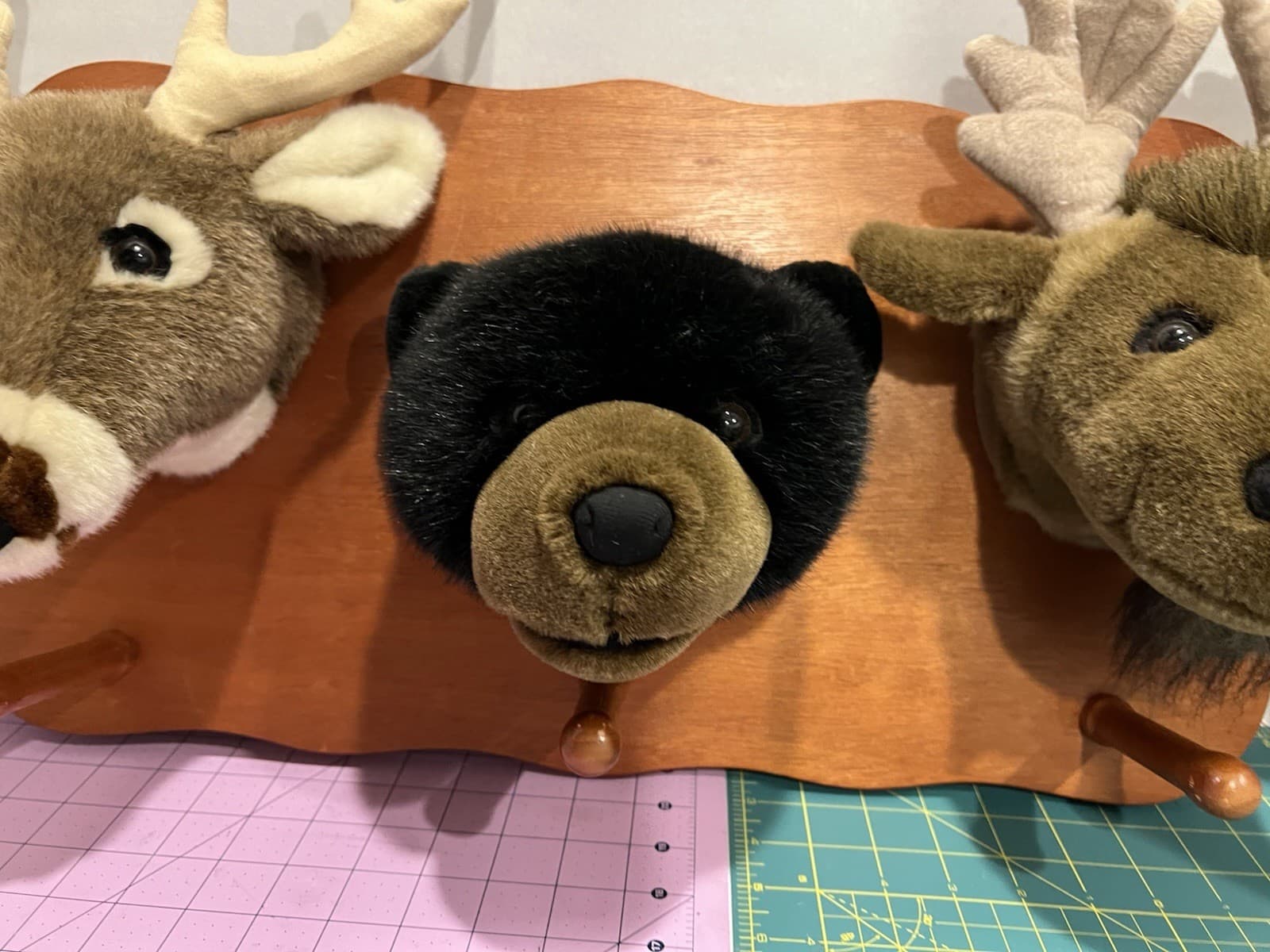 Taxidermy Plushy Animal Trophy Hunt Coat Rack Deer Bear Moose Kid Room Hunting 3