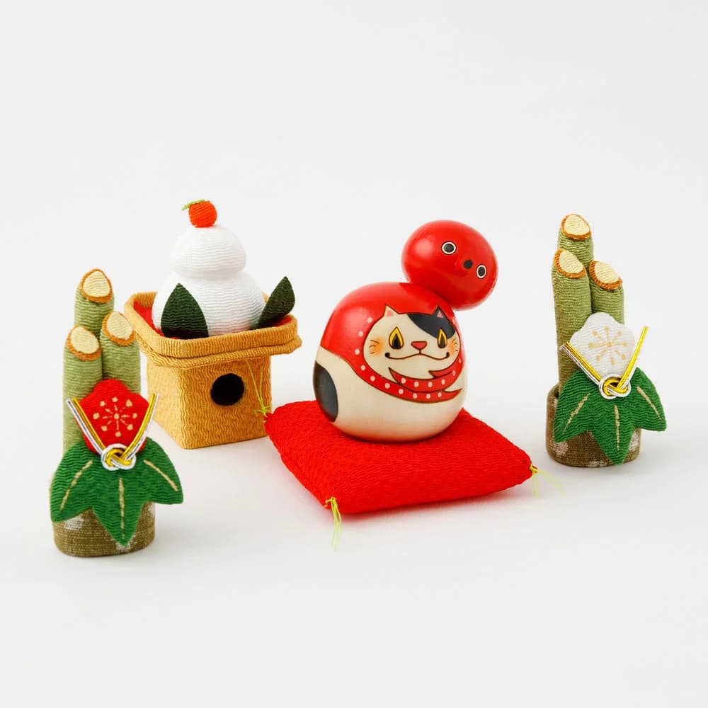 Usaburo Kokeshi Cat Octopus New Year Set Wooden Made in Japan Traditional Craft 2