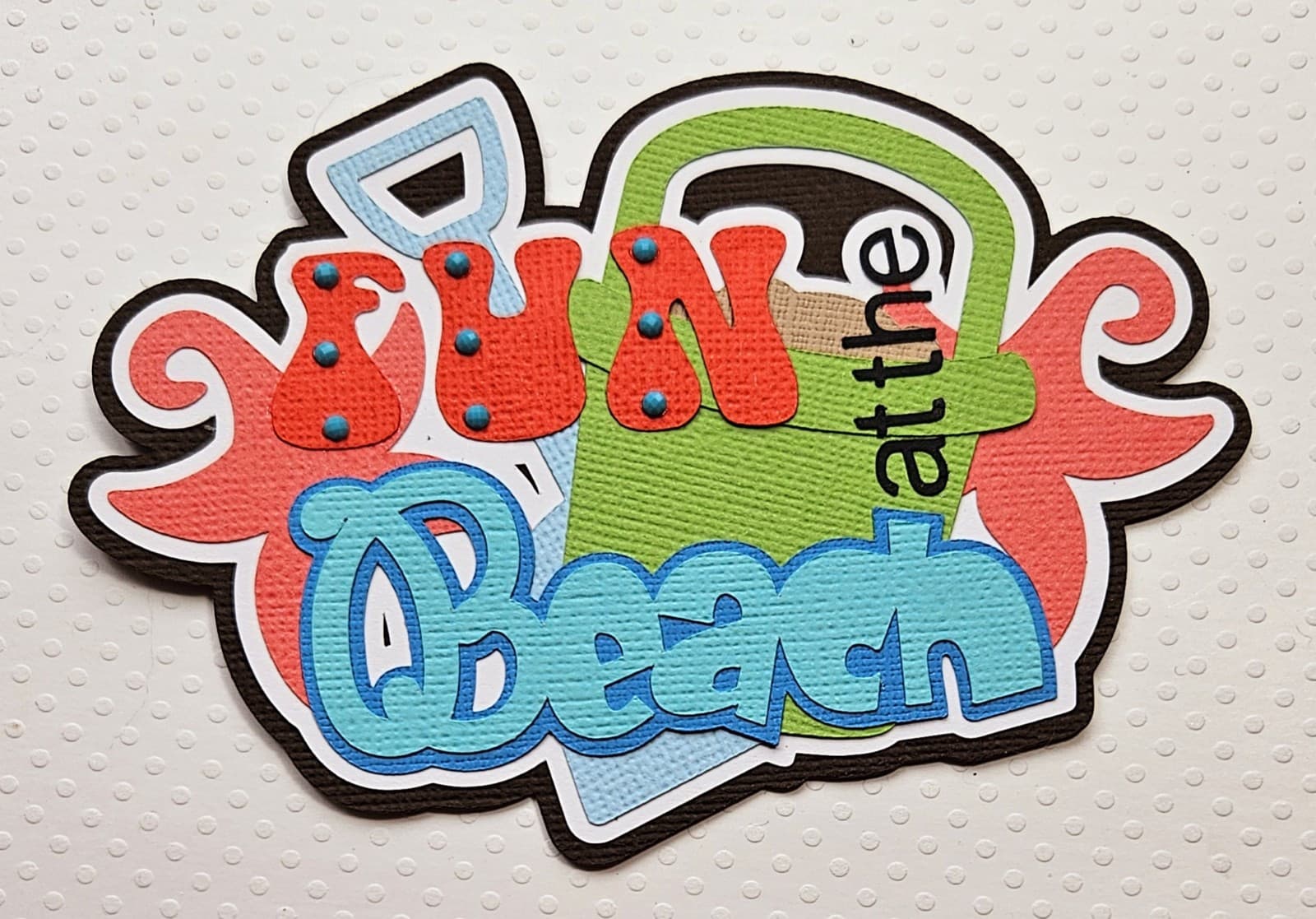 Fun At The Beach Title. Scrapbook, Card Making Paper Piecing
