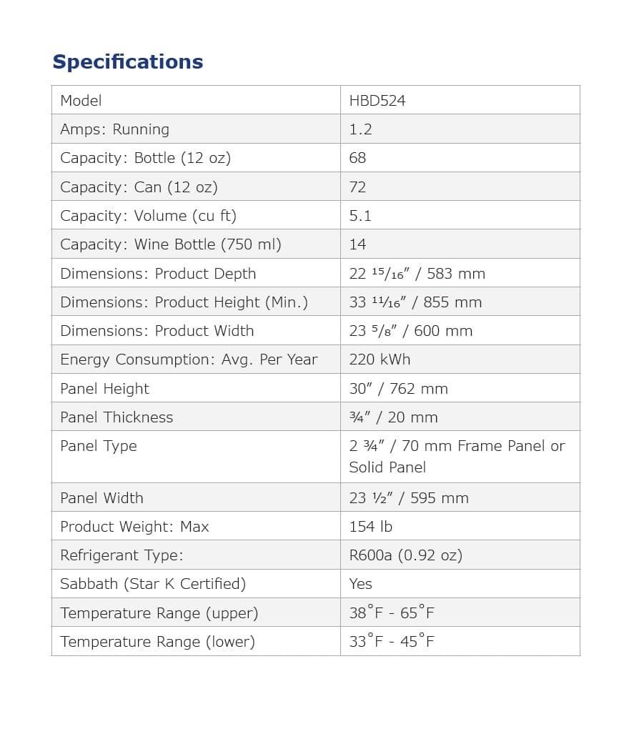 NEW U-Line HBD524 24" Dual-Zone Beverage Cooler Refrigerator Wine Beer Bottles + 2