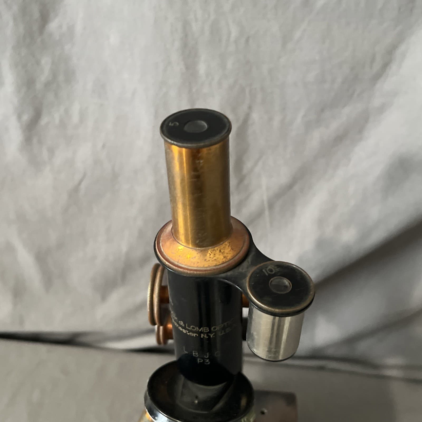 1915 BRASS BAUSCH & LOMB MICROSCOPE AND OPTICS 4