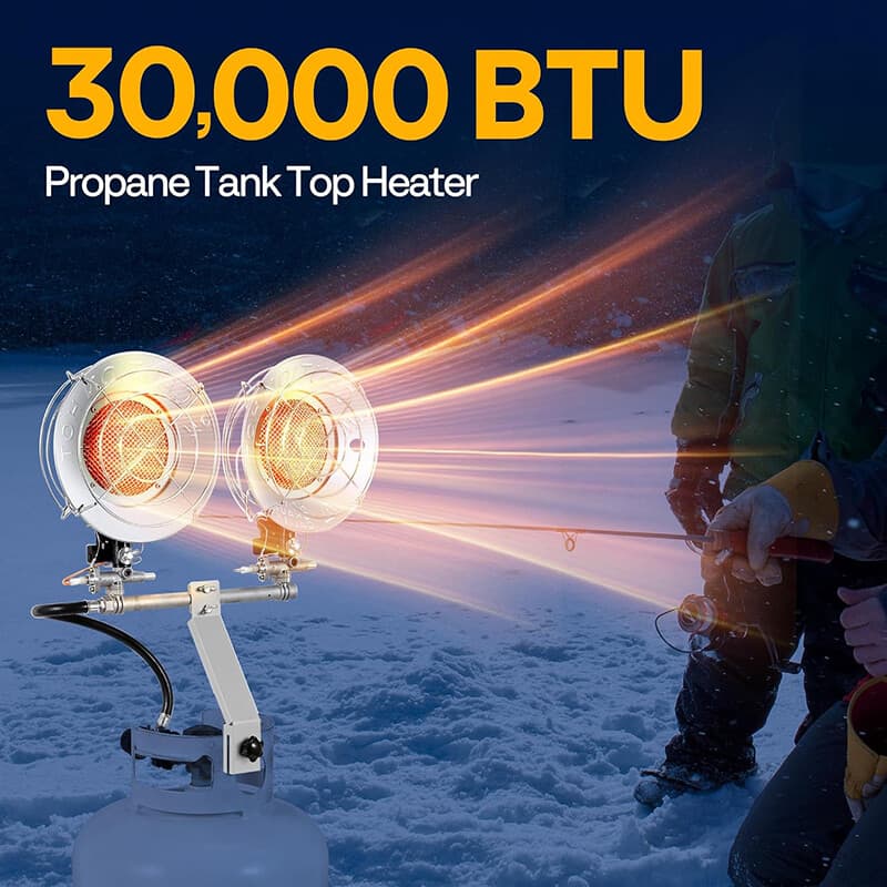 30,000 BTU Propane Tank Top Heater Portable Outdoor Heaters w/ Tip-over Switch 2