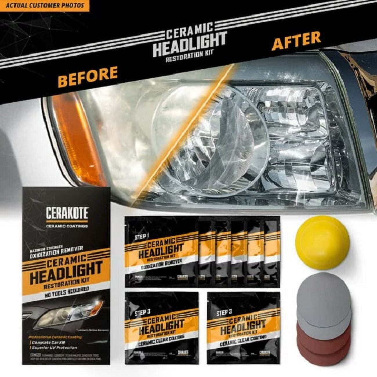 Ceramic Headlight Restoration Kit - Maximum Strength Oxidation Remover 3