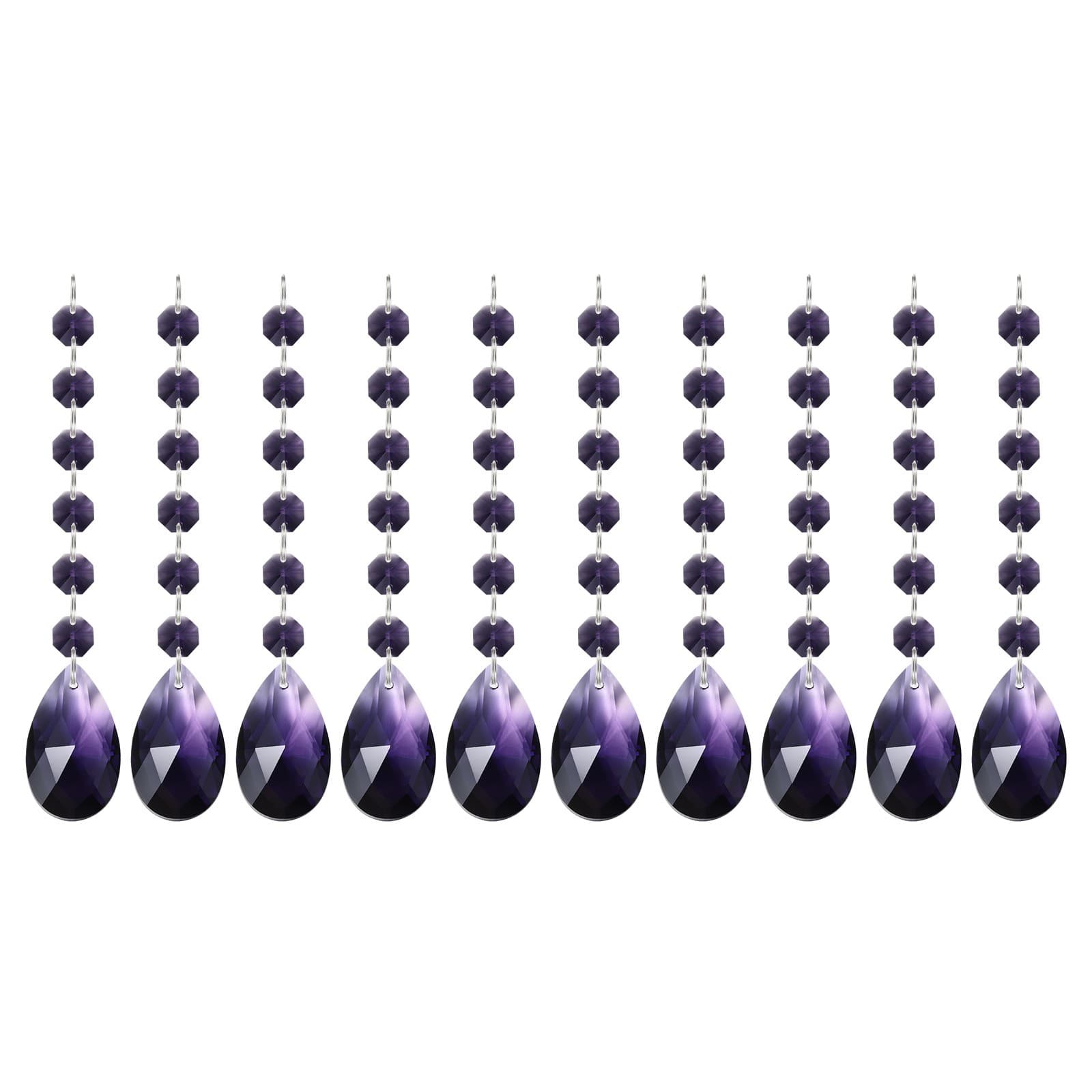 Teardrop Crystal Chandelier, 10 Pack 165mm Length Prisms Part, Violet