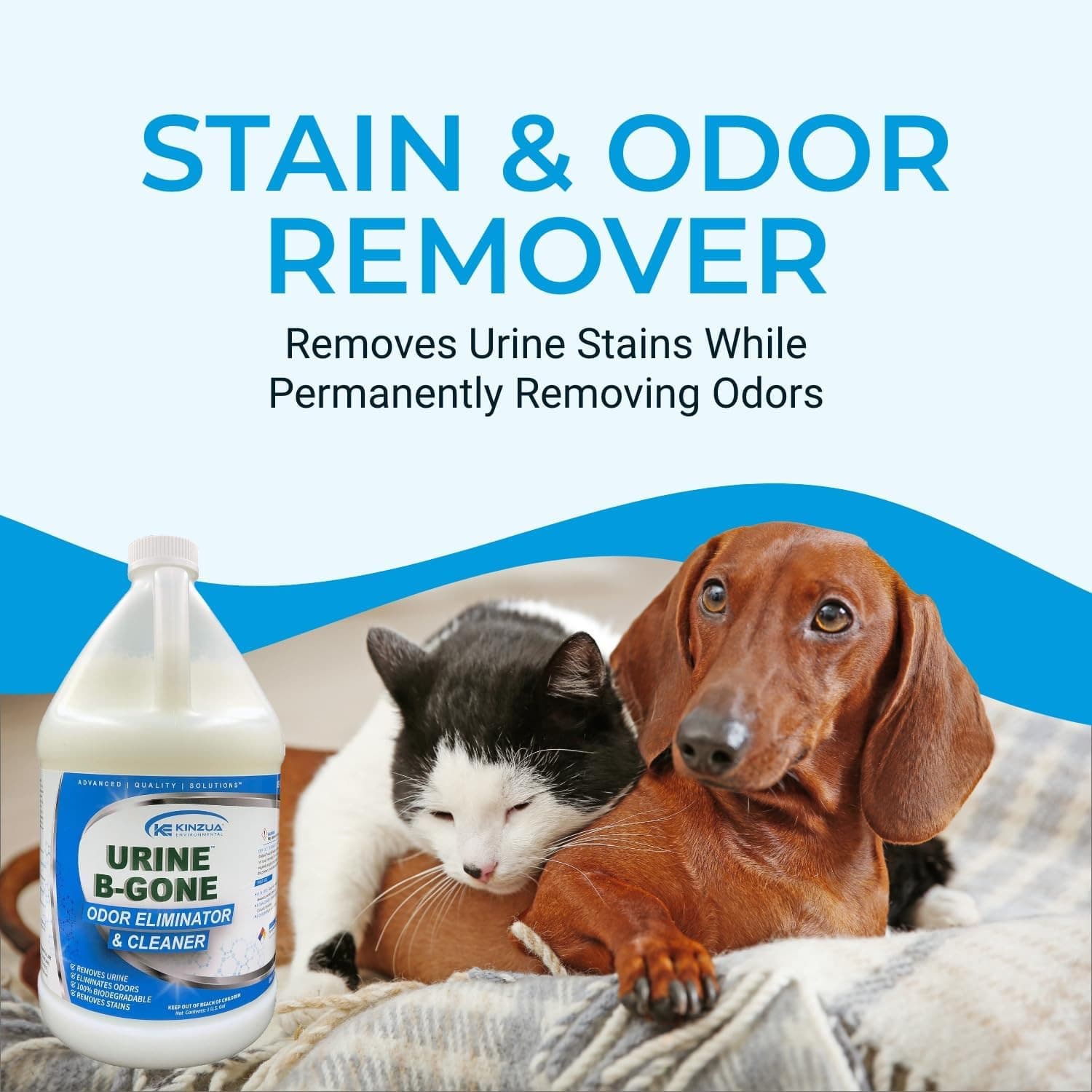 Urine B-Gone, Professional Enzyme Odor Eliminator & Pet Stain Remover, Human, Ca 3