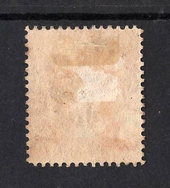 M3868 Bahamas 1882 SG42x - 1d scarlet-vermilion perf 14 Wmk Crown CA reversed 2