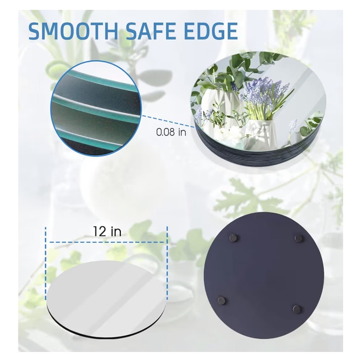 Round Mirrors for Centerpieces 12" Set of 12 Decor for Weddings & Baby Showers 2