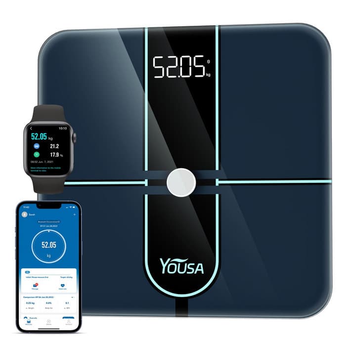 YOUSA Digital Scale for Body Weight High Accuracy Digital Smart Scale LED 4