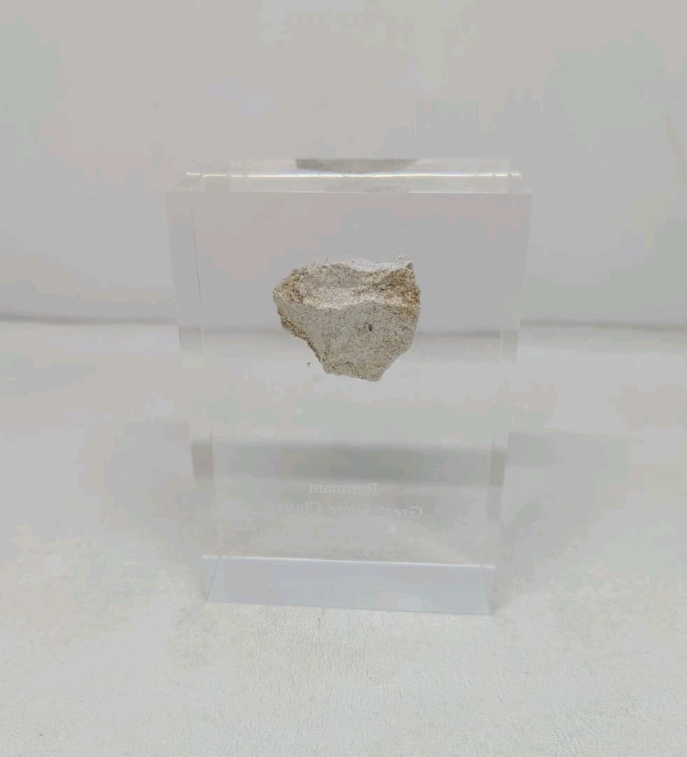 Rare Remnant of Great Stone Church Mission San Juan Capistrano Encased In Lucite 4