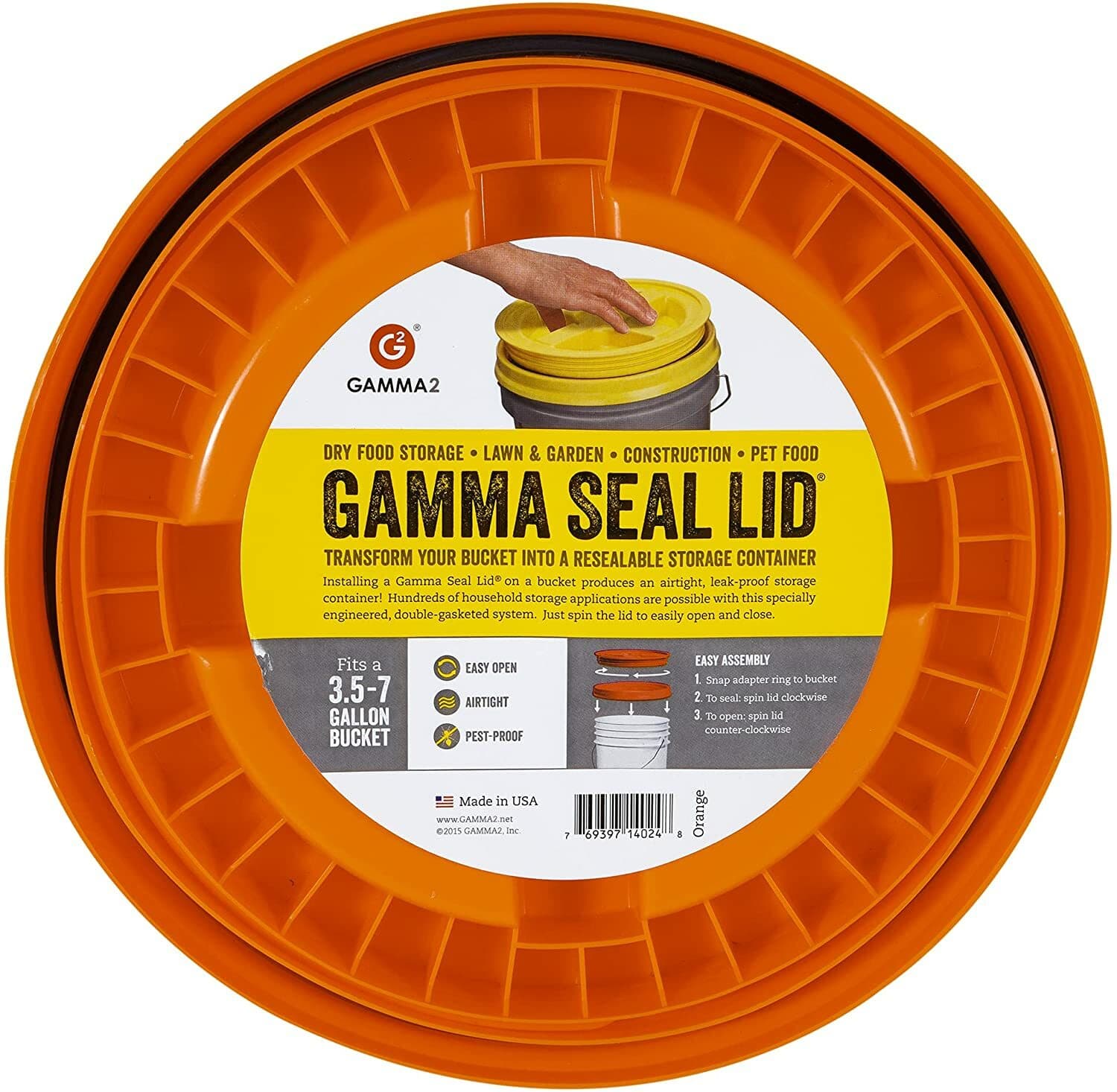 5 Gallon Buckets pails with Screw on Gamma Lid- Food Grade -BPA Free ( 3 Pack) 6