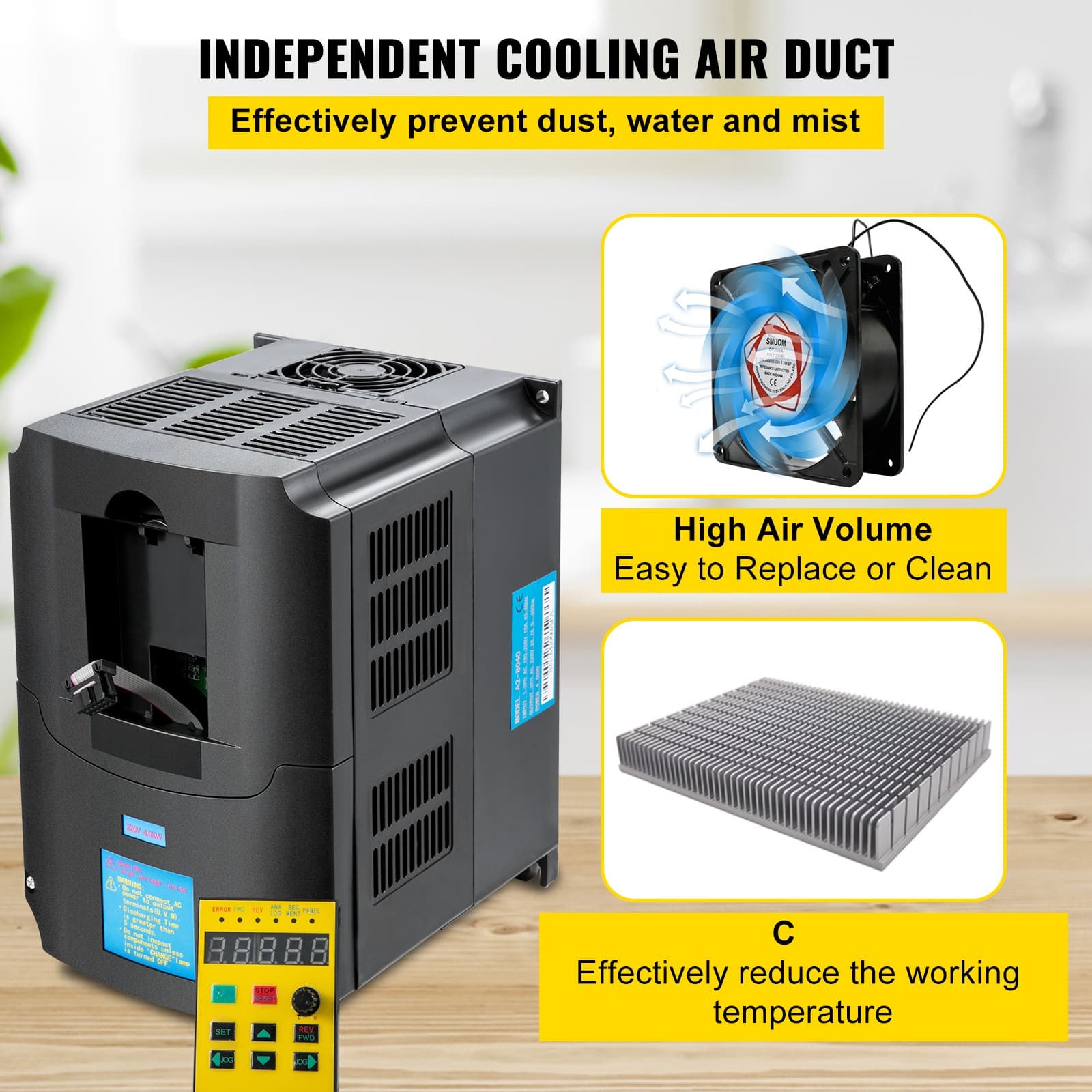 Uimoso 4KW 220V 5HP Variable Frequency Drive Converter VFD 1 To 3 Phase Inverter 5