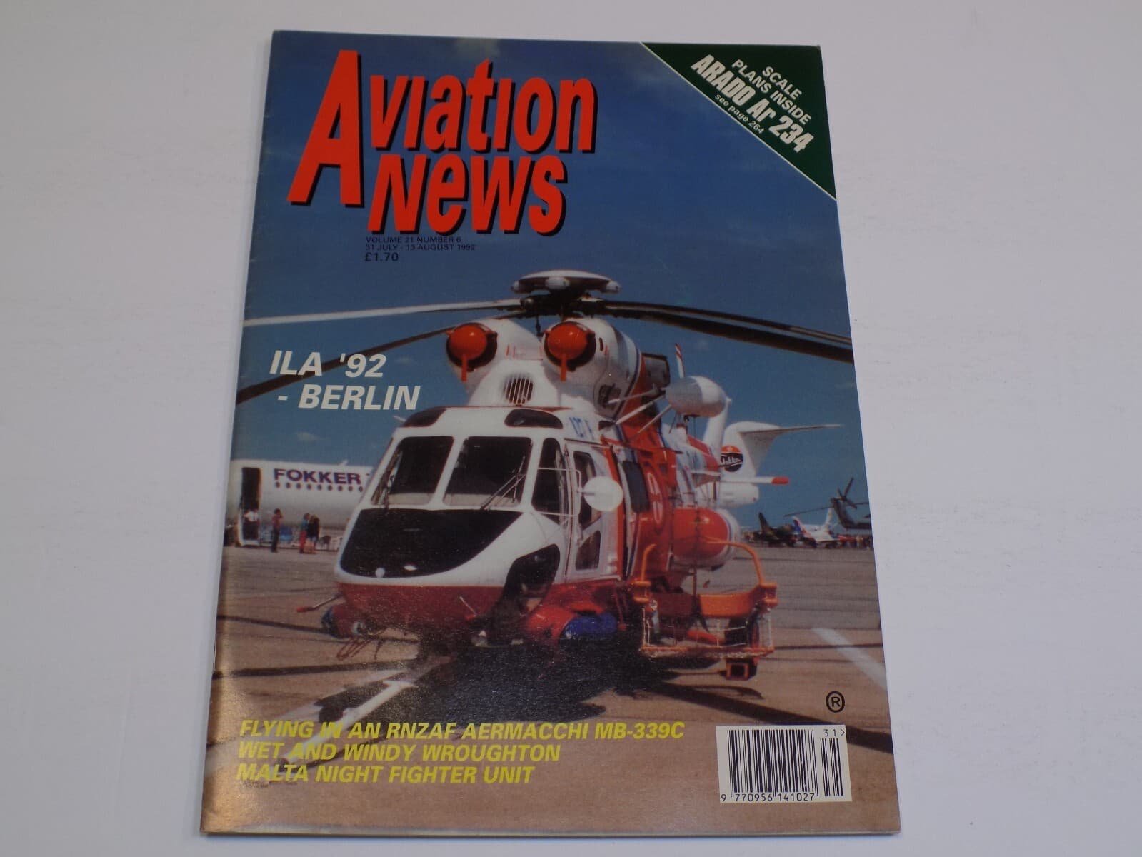 Aviation News Magazine Jul Aug 1992 Arado Ar 234 ILA Berlin RNZAF Aermacchi MB