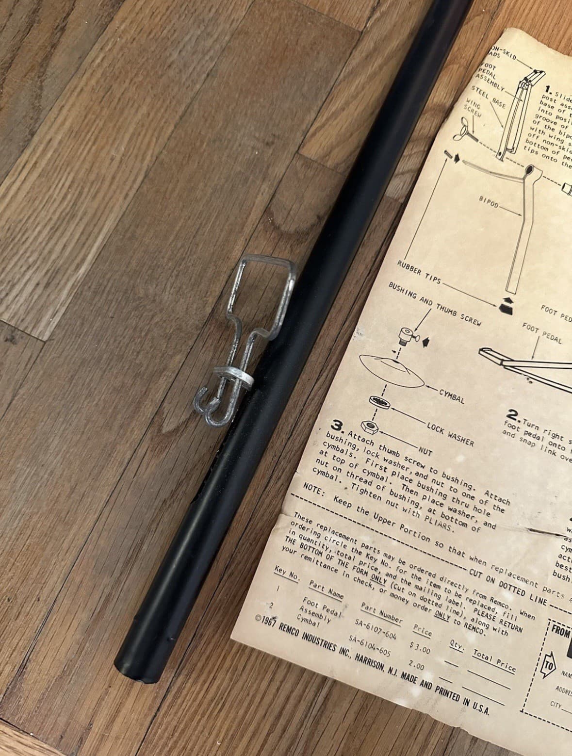 Vintage Remco The Beatles Liverpool Compact Hi-Hat 2 Cymbals Foot Pedal RARE  2