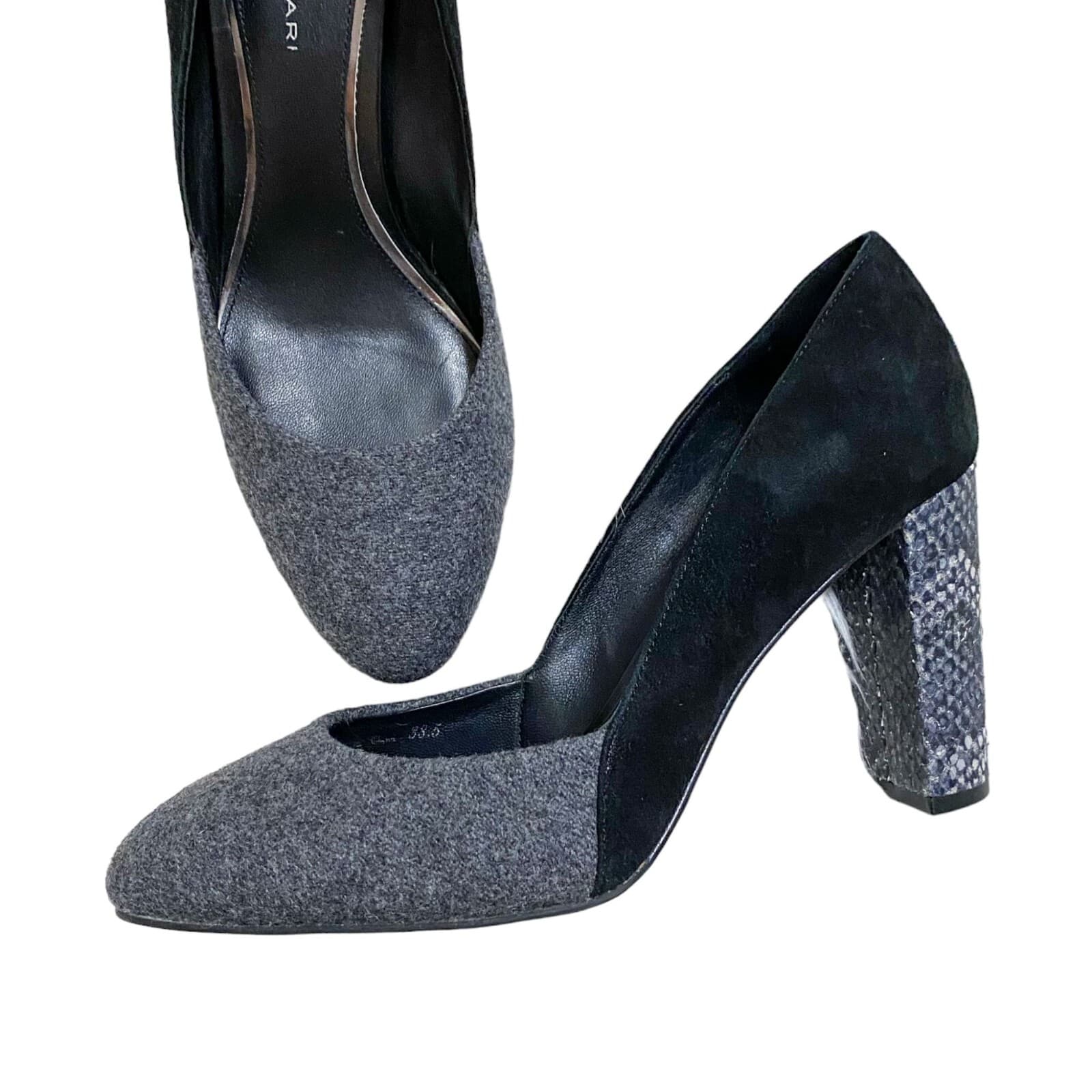 Elie Tahari Evon pumps with snake block heel, Size 38.5 EU