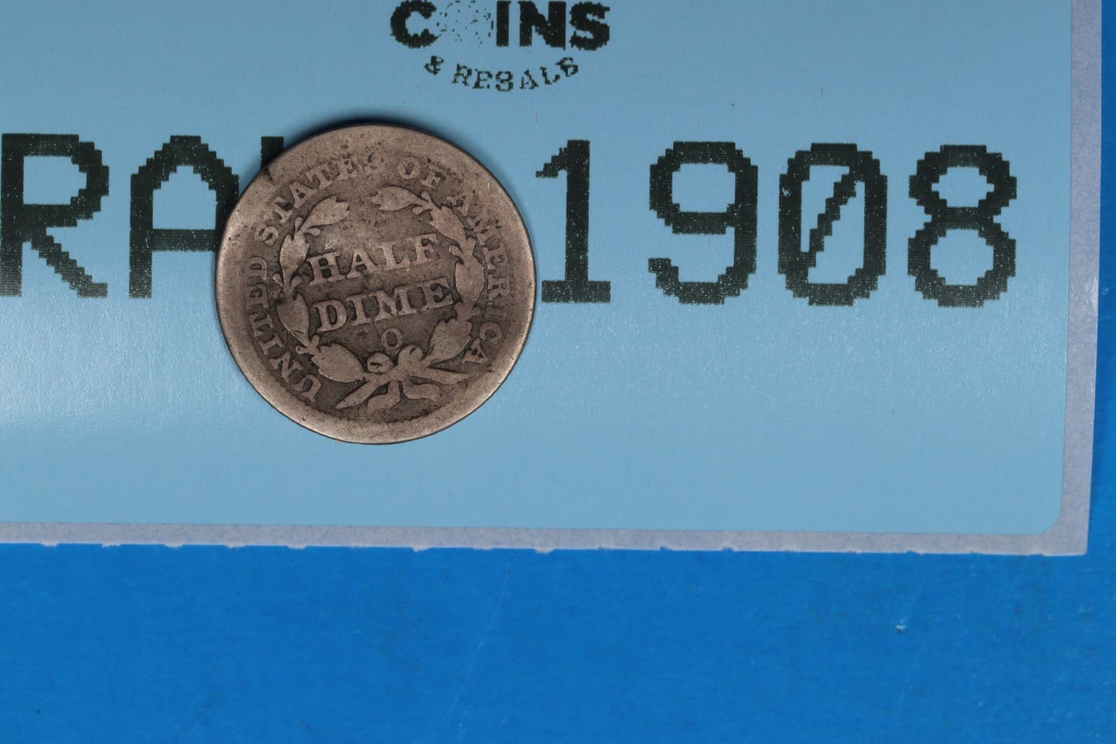 1858-O BENT 10C SEATED LIBERTY SILVER HALF DIME Early US Type RAW-1908 2