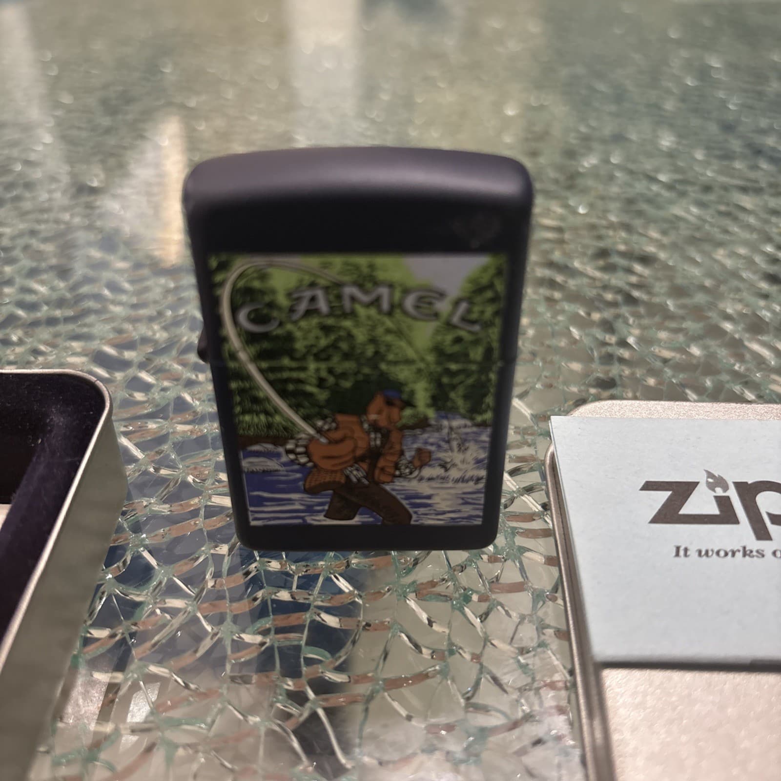 CAMEL CIGARETTES JOE CAMEL FLY FISHING ZIPPO LIGHTER MINT IN BOX 1997 4