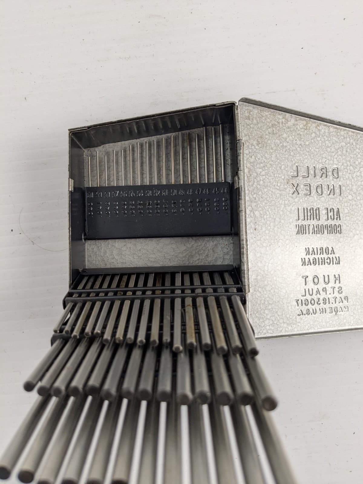 HUOT 1 To 60 Number Drill Blank Index Drill Blanks Set with Metal Box USA Made 3