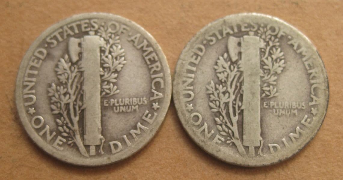 1923 and 1924 Circulated Mercury Dimes - 90% Silver Coins - Early Dates 2